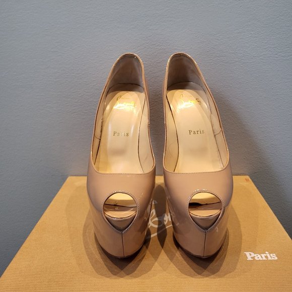 Christian Louboutin "Highness 160" patent calf peep toe pump - Picture 2 of 6